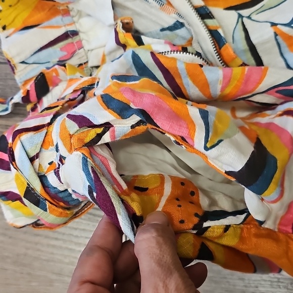 Colorful, Patterned, Linen, Women's, Summer, Vacation, Office, Travel, Shorts - Picture 4 of 6